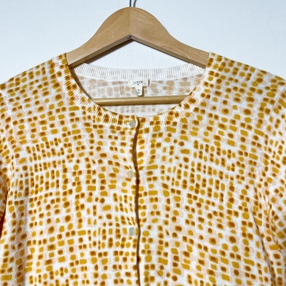 Jcrew 3/4 sleeve Sz. S pink and orange modern abstract patterned cardigan - Picture 2 of 10